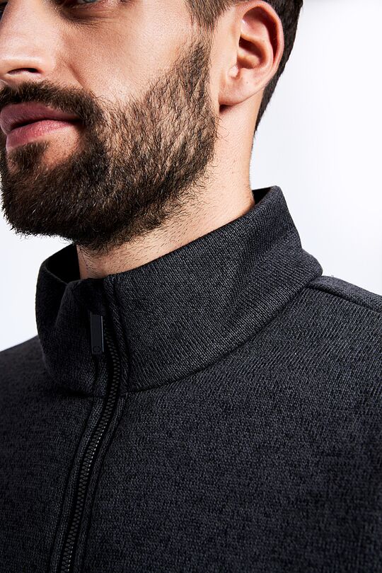 Warm fleece zip-through jacket 3 | GREY/MELANGE | Audimas
