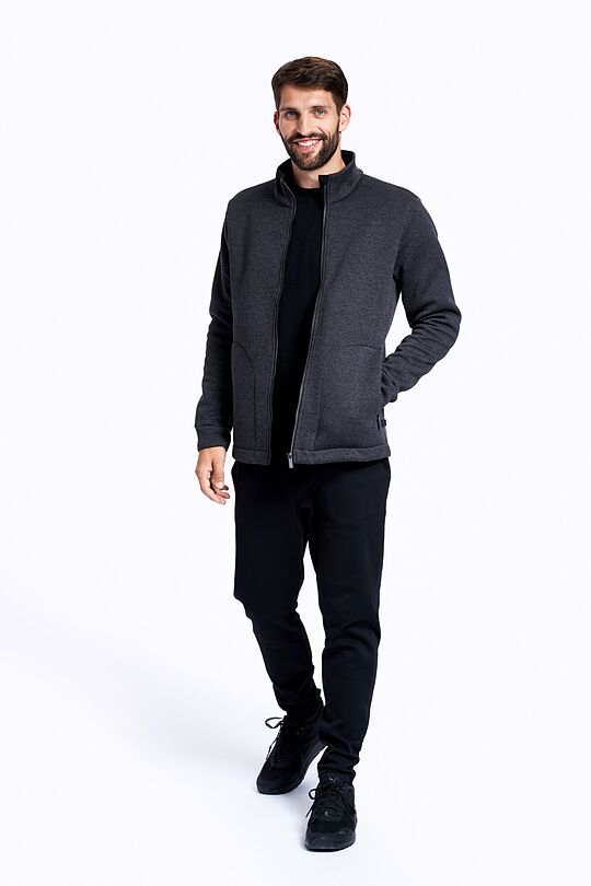 Warm fleece zip-through jacket 6 | GREY/MELANGE | Audimas