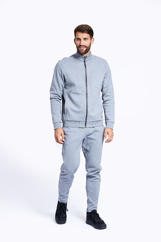 Cotton tapered fit sweatpants 1 | GREY/MELANGE | Audimas