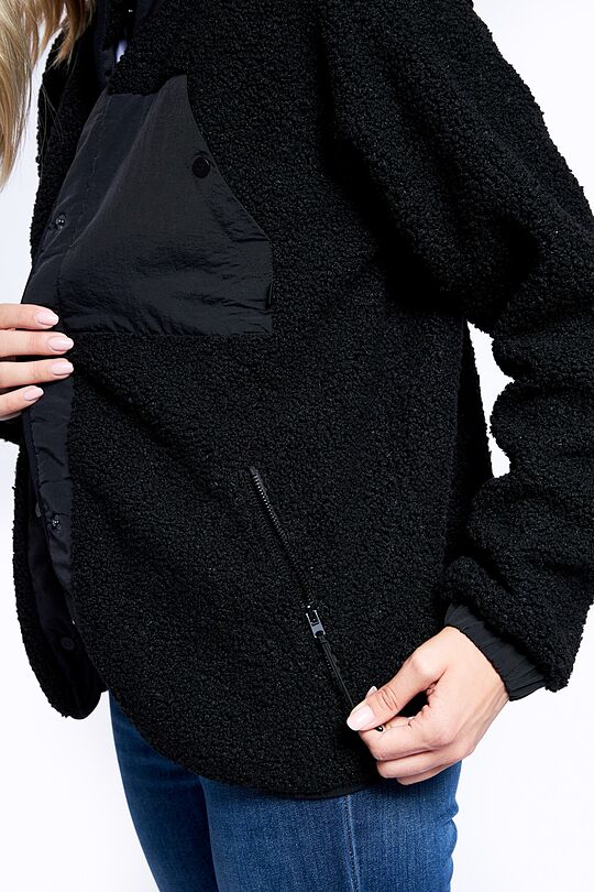 Warm fleece zip-through hoodie 7 | BLACK | Audimas