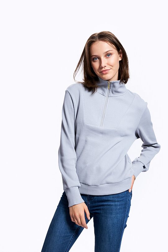 Soft inner surface cotton half-zip sweatshirt 4 | GREY/MELANGE | Audimas