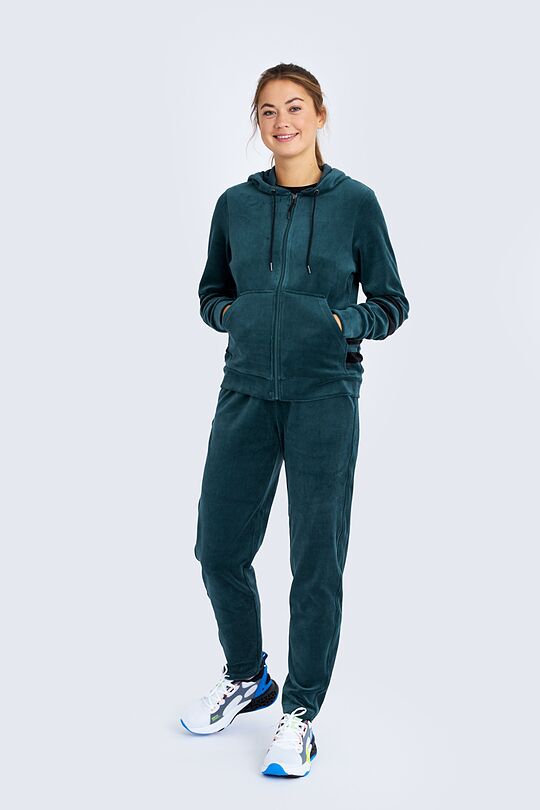 Cotton velour zip-through hoodie 5 | GREEN/ KHAKI / LIME GREEN | Audimas