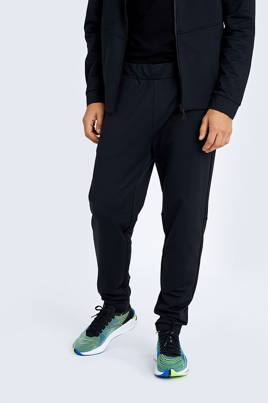 Stretch tapered fit sweatpants with cotton inside 2 | BLACK | Audimas