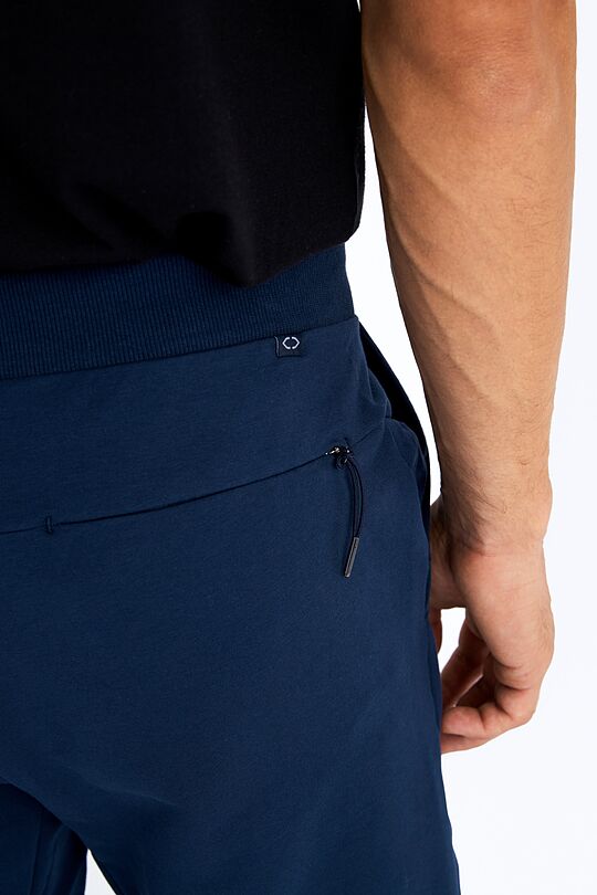 Stretch cotton tapered fit sweatpants 5 | BLUE | Audimas