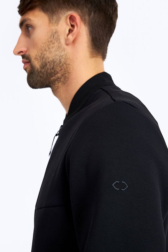 Stretch cotton zip-through jacket 5 | BLACK | Audimas