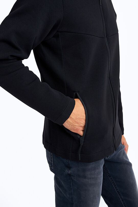 Stretch cotton zip-through jacket 6 | BLACK | Audimas