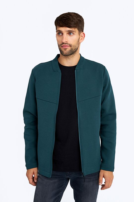 Stretch cotton zip-through jacket 3 | GREEN/ KHAKI / LIME GREEN | Audimas