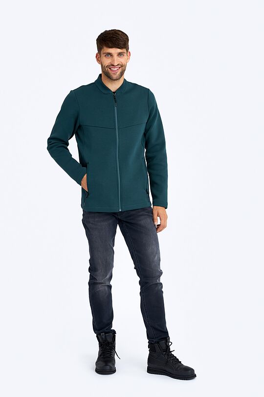 Stretch cotton zip-through jacket 6 | GREEN/ KHAKI / LIME GREEN | Audimas
