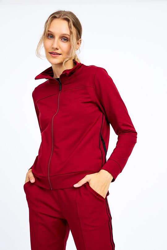 Zip-through stretch sweatshirt with cotton inside 3 | BURGUND | Audimas