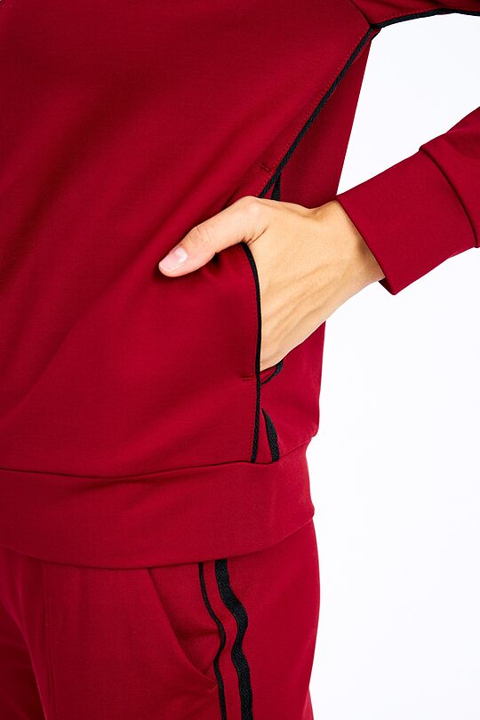 Zip-through stretch sweatshirt with cotton inside 5 | BORDO | Audimas