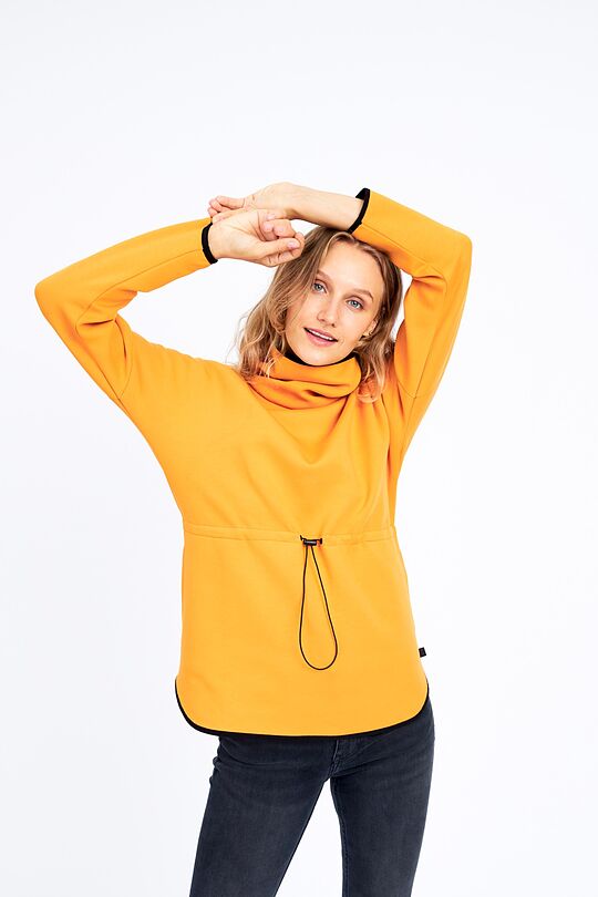 Stretch cotton crewneck 1 | YELLOW/ORANGE | Audimas