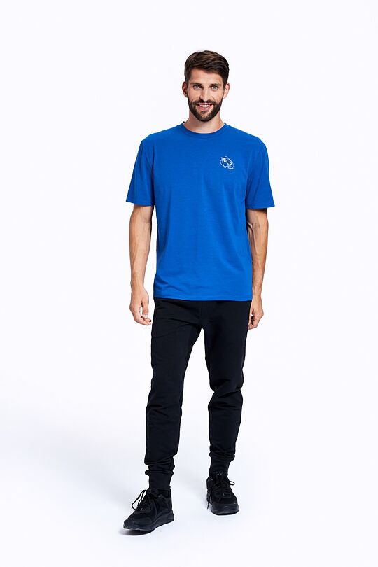 Stretch cotton t-shirt with print 4 | BLUE | Audimas