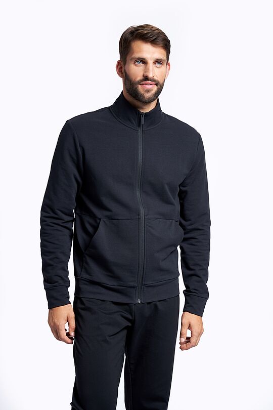 Strech cotton zip-through jacket 1 | BLACK | Audimas