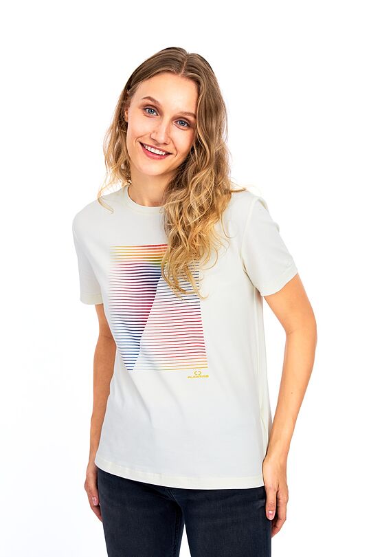 Stretch cotton t-shirt with print 1 | WHITE | Audimas