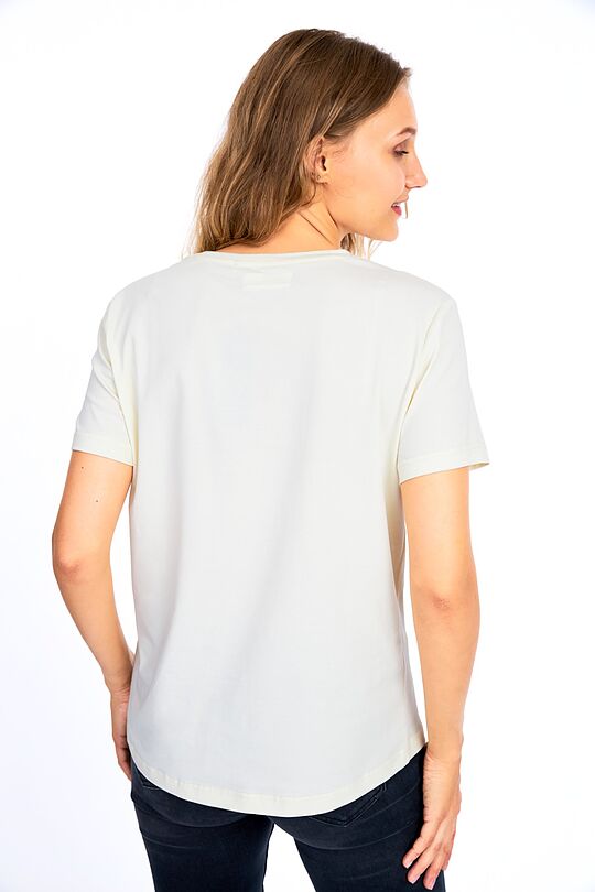 Stretch cotton t-shirt with print 3 | WHITE | Audimas