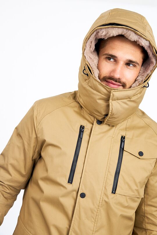 Puffer down parka with membrane 5 | BROWN | Audimas