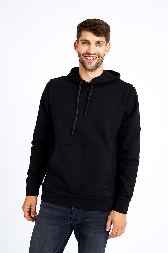 Stretch cotton hoodie 1 | BLACK | Audimas