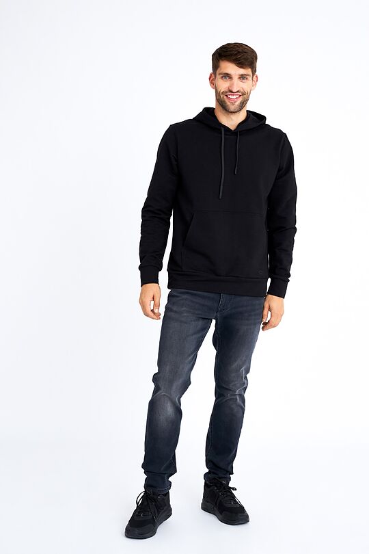 Stretch cotton hoodie 3 | BLACK | Audimas