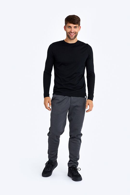 Fine merino wool long sleeve t-shirt 4 | BLACK | Audimas