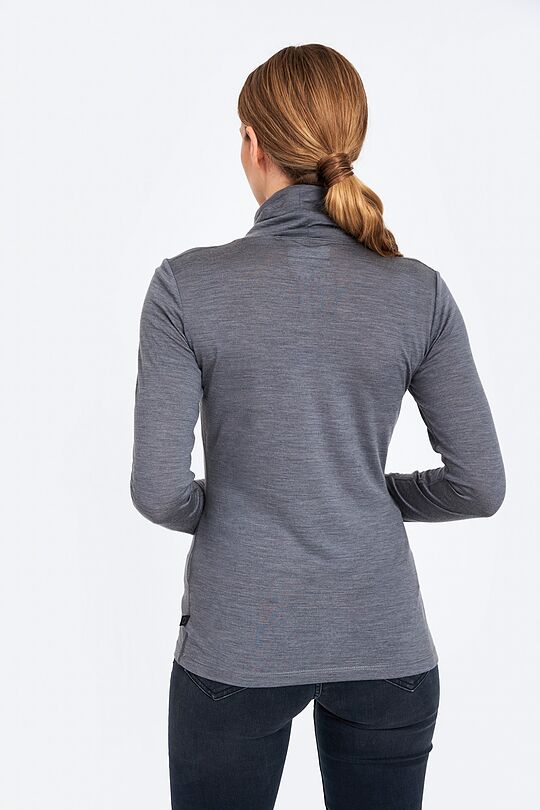 Fine merino wool long sleeve roll-neck top 2 | GREY | Audimas