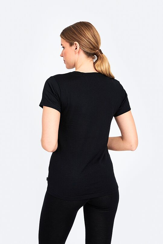 Fine merino wool short sleeve t-shirt 2 | BLACK | Audimas