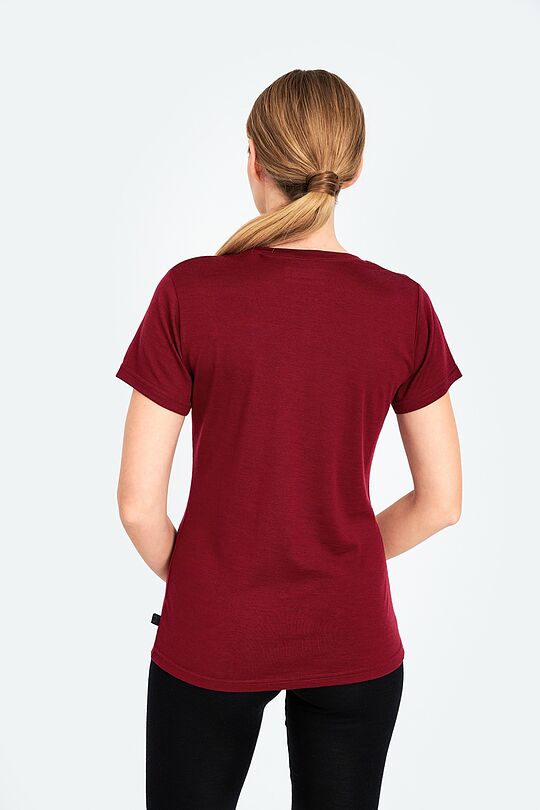 Fine merino wool short sleeve t-shirt 2 | burgundy | Audimas