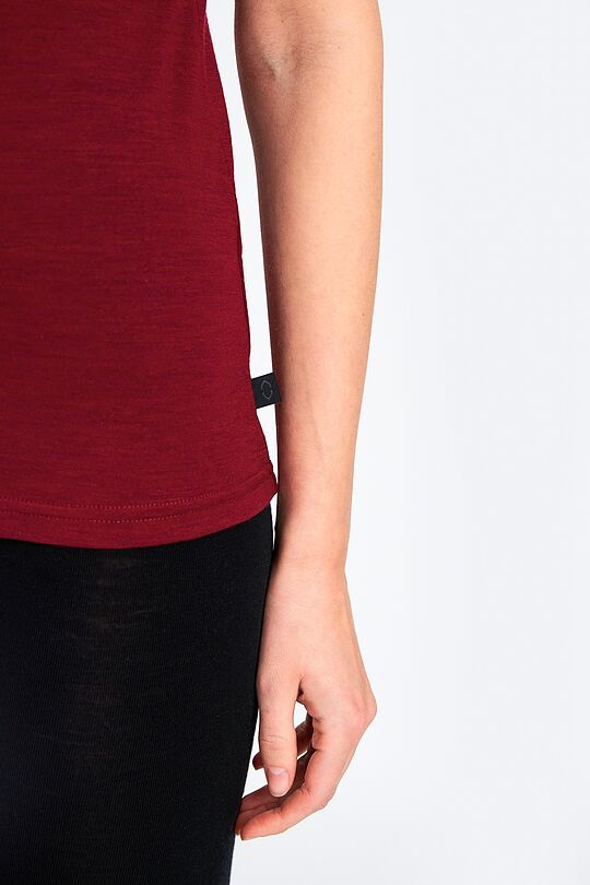 Fine merino wool short sleeve t-shirt 3 | BURGUND | Audimas