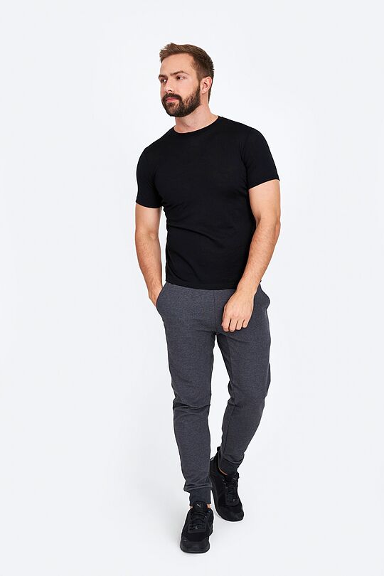 Fine merino wool short sleeve t-shirt 4 | BLACK | Audimas