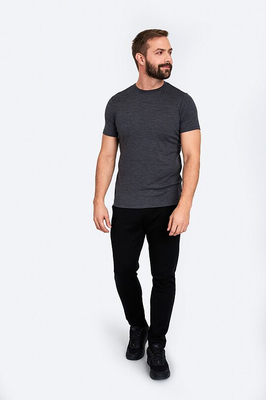 Fine merino wool short sleeve t-shirt 4 | GREY/MELANGE | Audimas