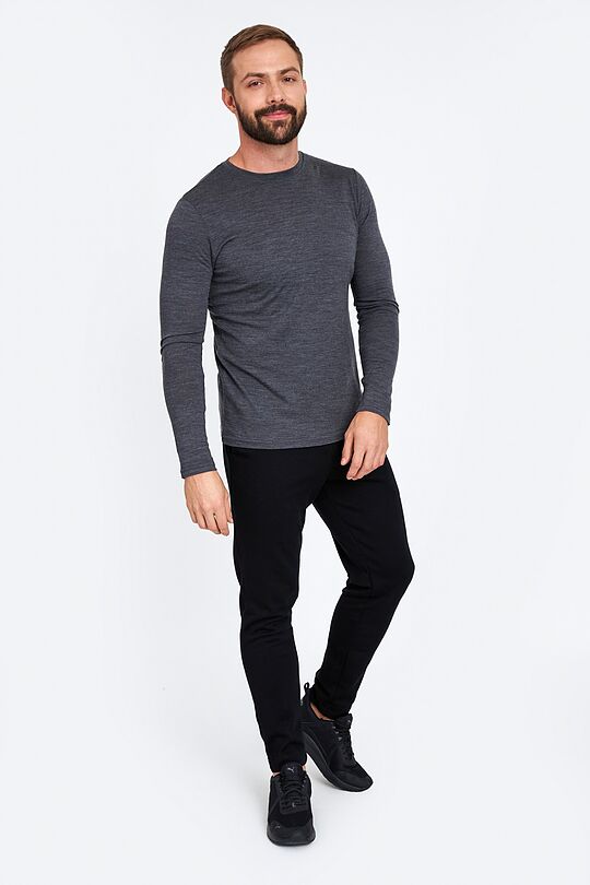 Fine merino wool long sleeve t-shirt 4 | GREY/MELANGE | Audimas