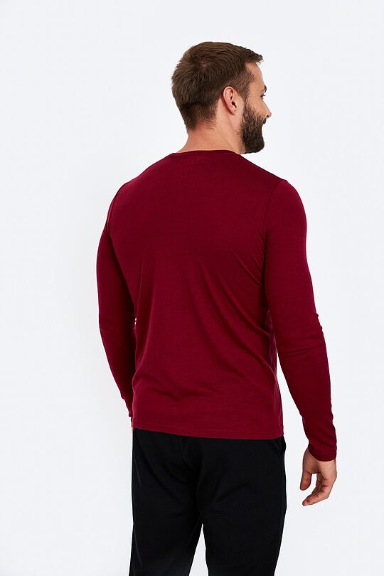 Fine merino wool long sleeve t-shirt 2 | BORDO | Audimas