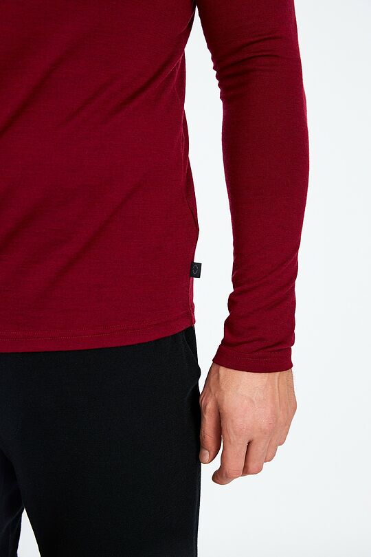 Fine merino wool long sleeve t-shirt 3 | burgundy | Audimas
