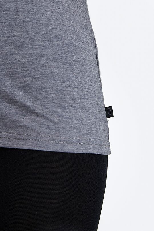 Fine merino wool short sleeve t-shirt with print 4 | GREY/MELANGE | Audimas