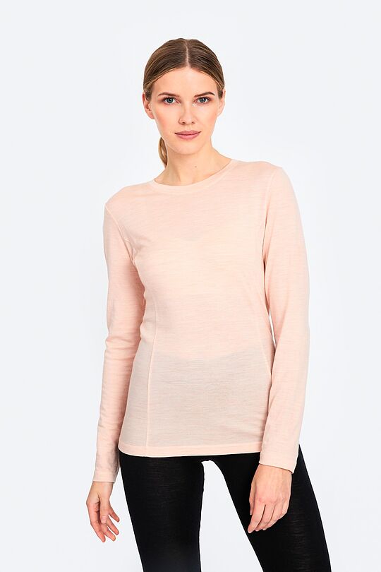 Fine merino wool long sleeve top 1 | PINK | Audimas