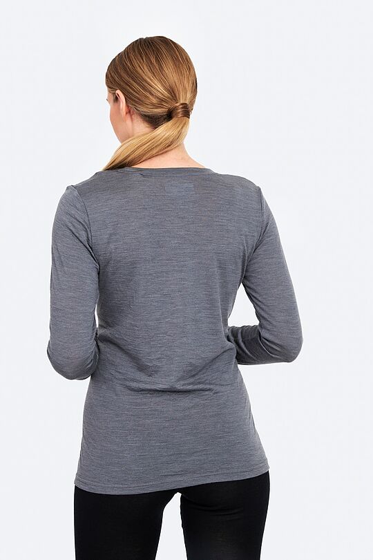 Fine merino wool long sleeve top 2 | GREY/MELANGE | Audimas