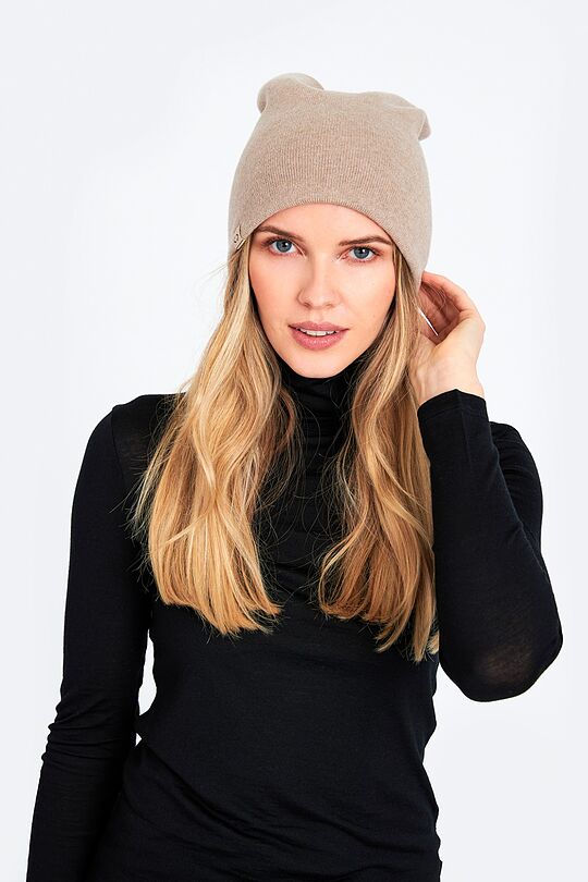 Knitted merino wool hat with cashmere 2 | BROWN | Audimas