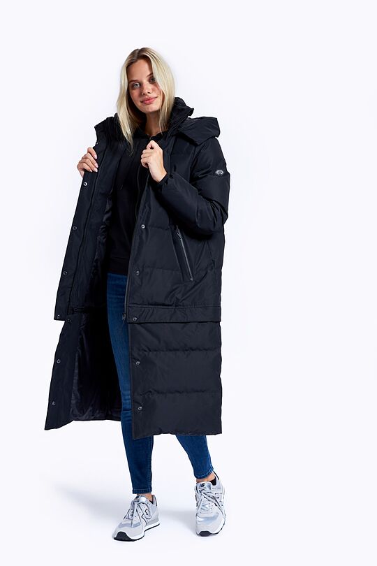 Long puffer down coat 2 in 1 with membrane 8 | BLACK | Audimas