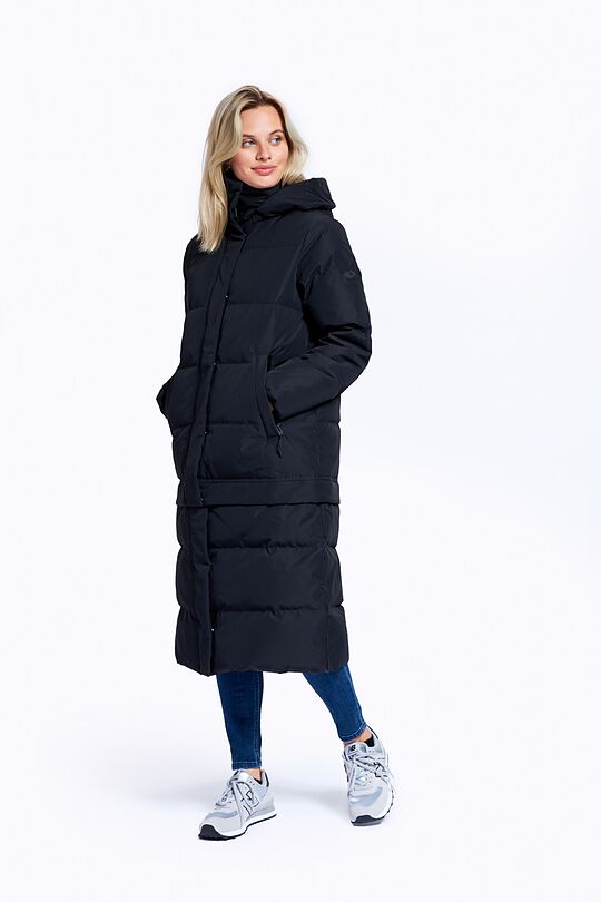 Long puffer down coat 2 in 1 with membrane 9 | BLACK | Audimas