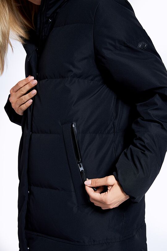 Long puffer down coat 2 in 1 with membrane 16 | BLACK | Audimas