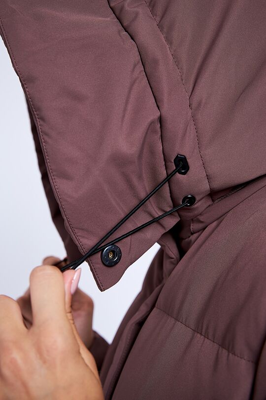 Long puffer down coat 2 in 1 with membrane 6 | BROWN/BORDEAUX | Audimas