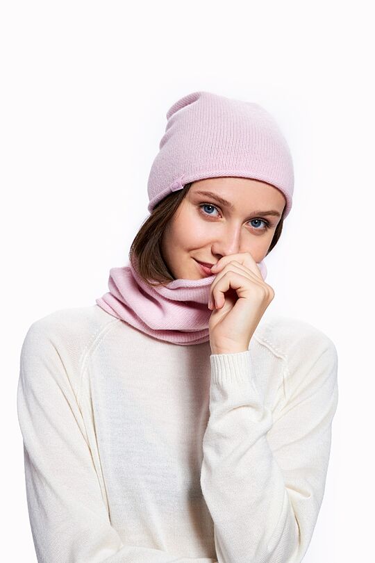 Knitted merino wool hat with cashmere 1 | PINK | Audimas