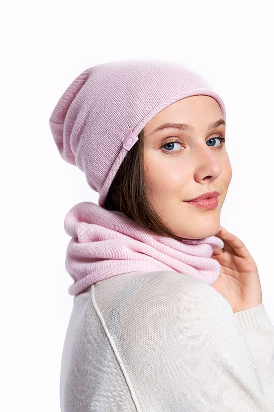 Knitted merino wool hat with cashmere 2 | PINK | Audimas
