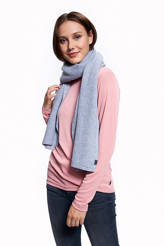 Knitted merino wool scarf with cashmere 1 | GREY/MELANGE | Audimas