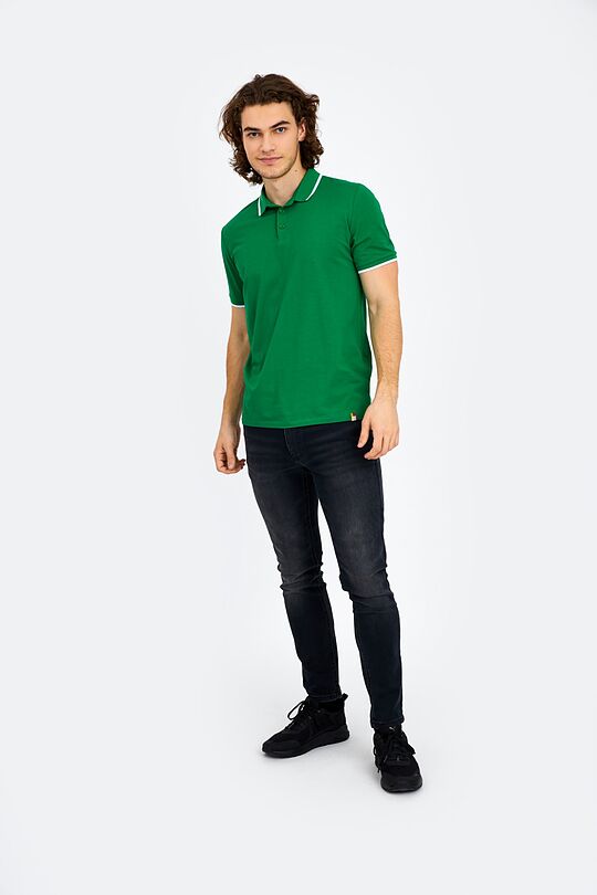 Cotton polo shirt 6 | GREEN/ KHAKI / LIME GREEN | Audimas