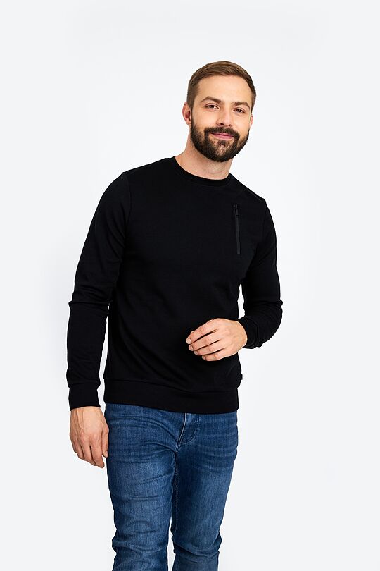 Merino wool blend sweatshirt 1 | BLACK | Audimas