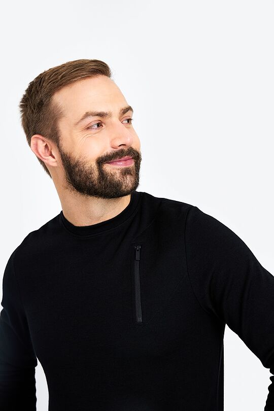 Merino wool blend sweatshirt 3 | BLACK | Audimas