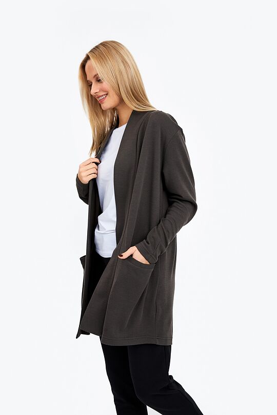 Merino-bamboo blend cardigan 1 | GREEN/ KHAKI / LIME GREEN | Audimas