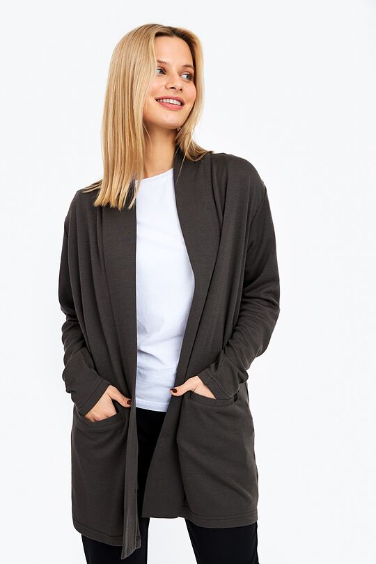 Merino-bamboo blend cardigan 2 | GREEN/ KHAKI / LIME GREEN | Audimas