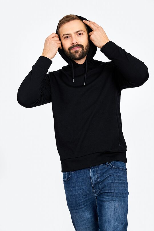 Merino wool blend hoodie 1 | BLACK | Audimas