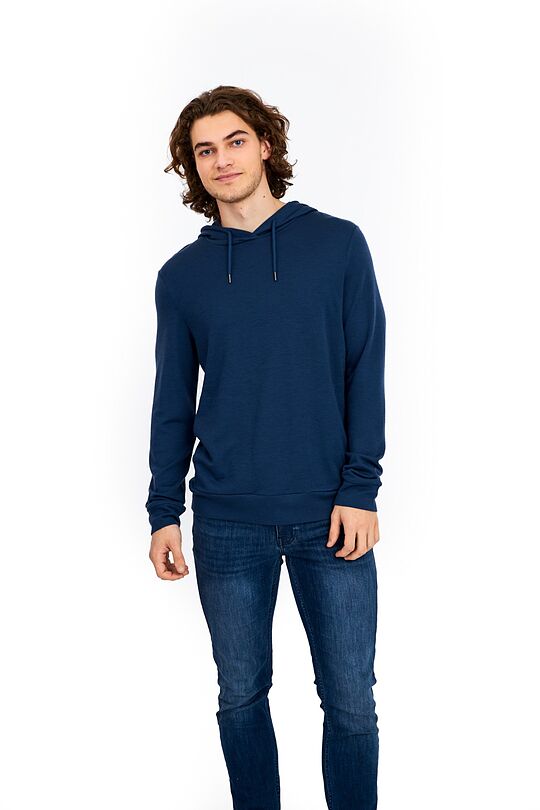 Merino wool blend hoodie 1 | BLUE | Audimas